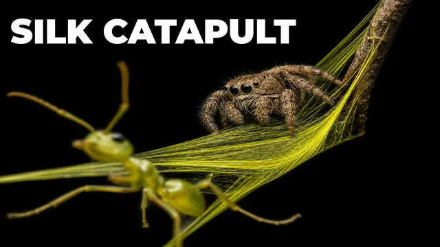 How Does a Spider Use a Silk Spring to Catch Aggressive Green Tree Ants?